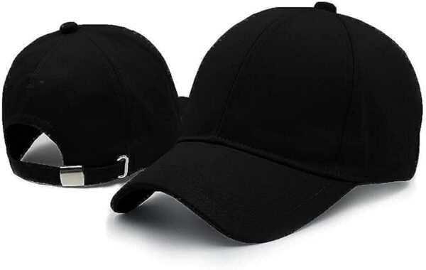 Black Cotton Baseball Cap – Adjustable & Stylish - Image 2