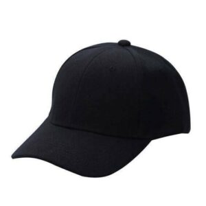 Black Cotton Baseball Cap – Adjustable & Stylish