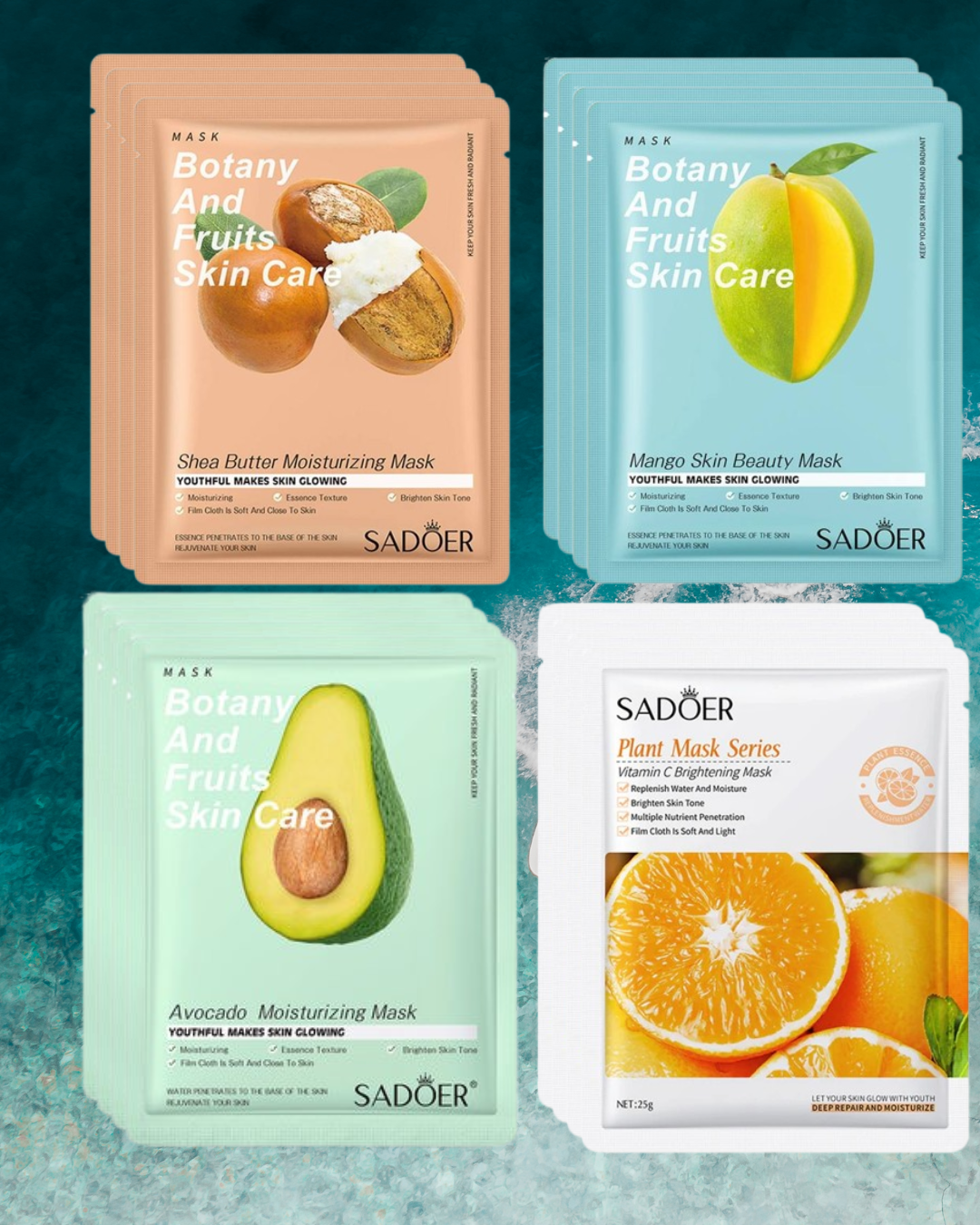 SADOER Moisturizing Face Sheet Mask + Roller - Image 2