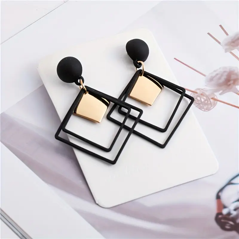 Hollow Rhombus Shaped Earrings