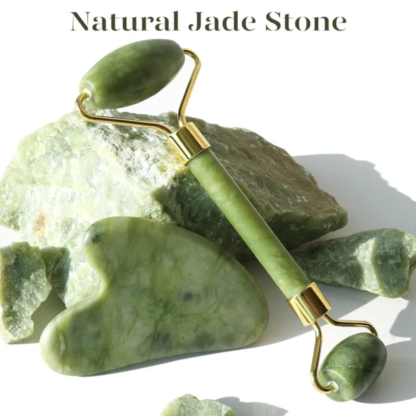 Jade Stone Roller Gua Sha Facial Tools Set - Image 3