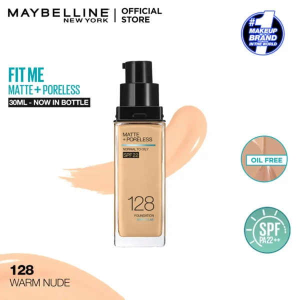 Fit Me Matte + Poreless Liquid Foundation 128